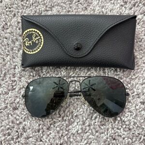 RayBan Aviator Large Metal Black Sunglasses